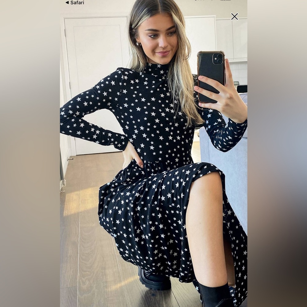 Pieces Asta Star Print Maxi Dress